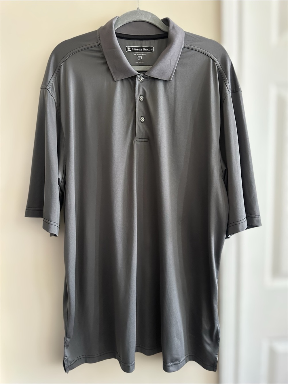 Pebble Beach Performance Dry-Luxe Golf Polo Men's Gray XL